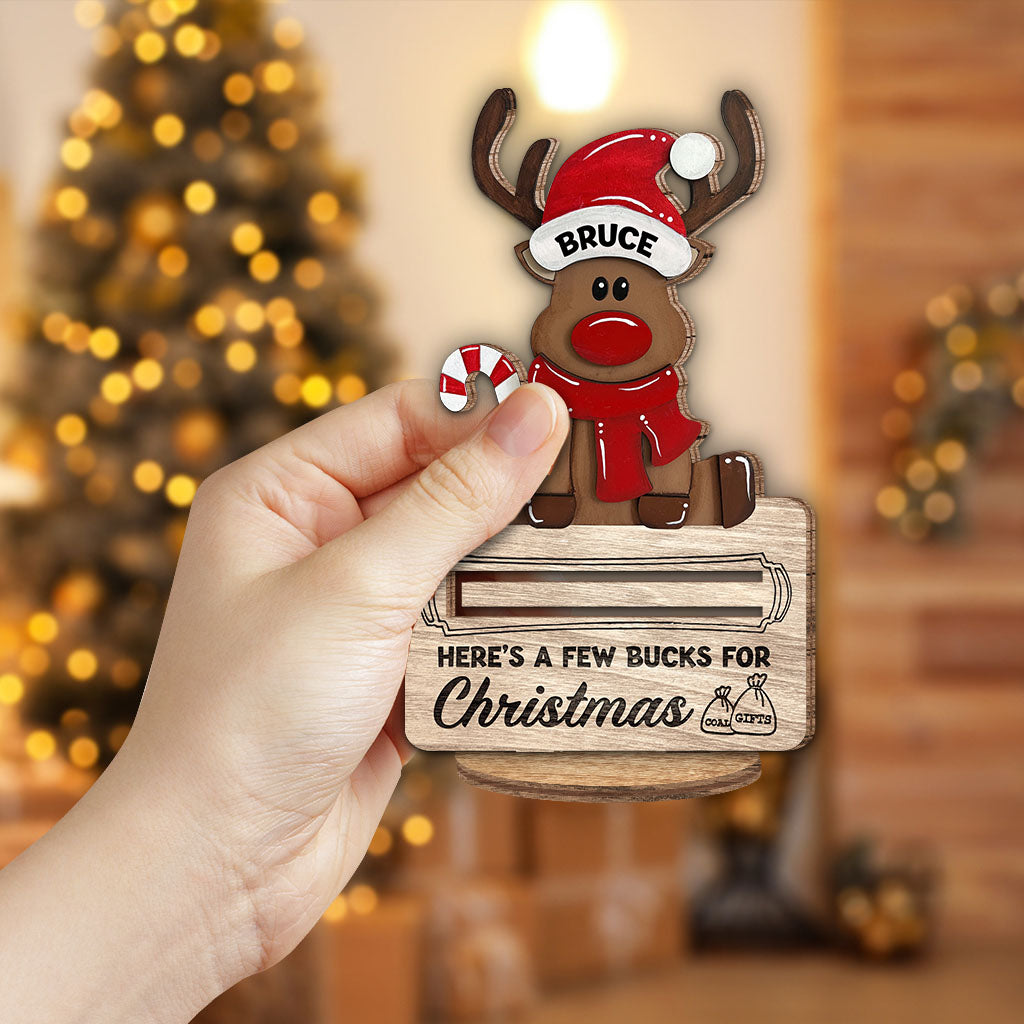 Here's A Few Bucks For Christmas - Personalized Family Freestanding Wood Plaque