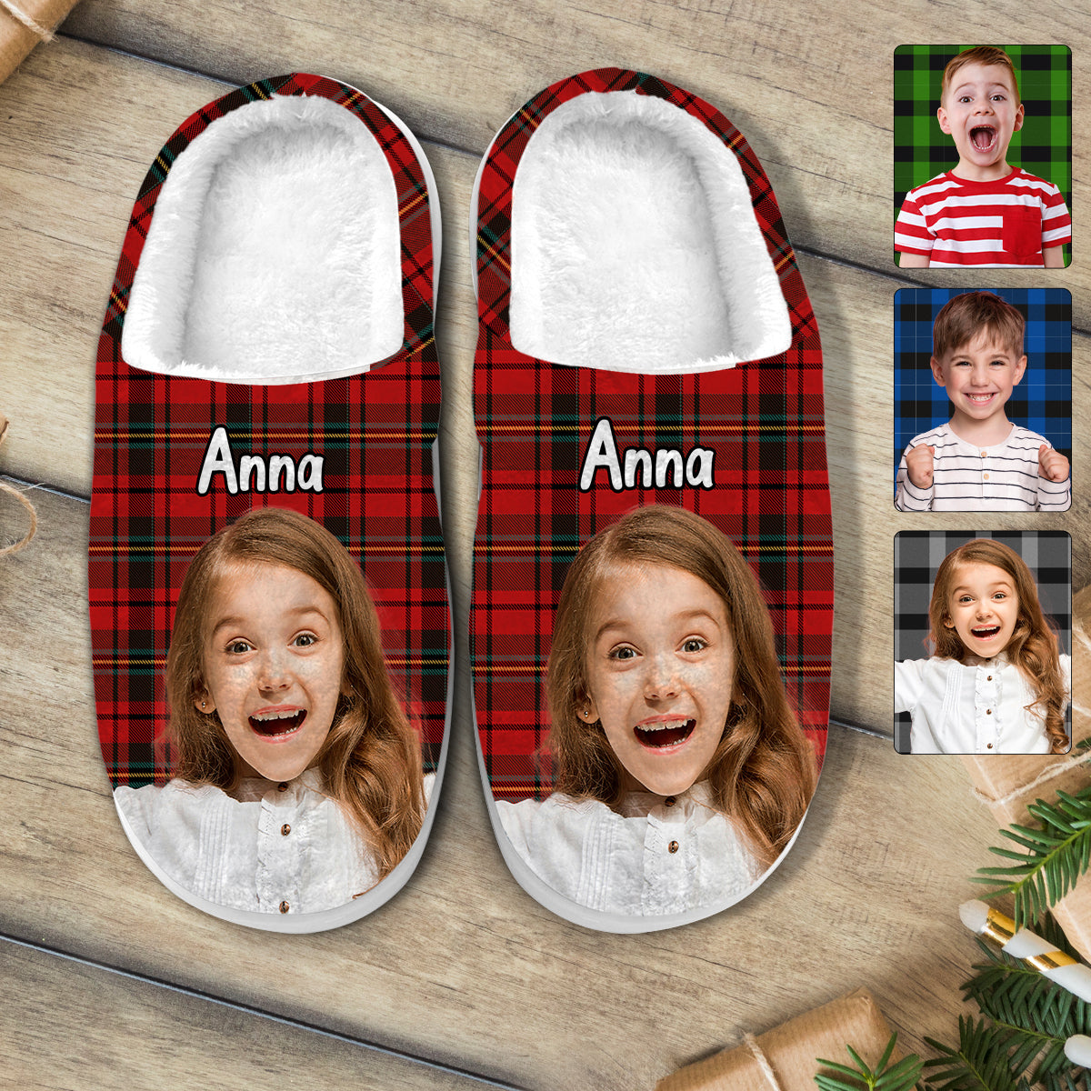 Discover Custom Upload Photo My Kids - Personalized Kid Slippers