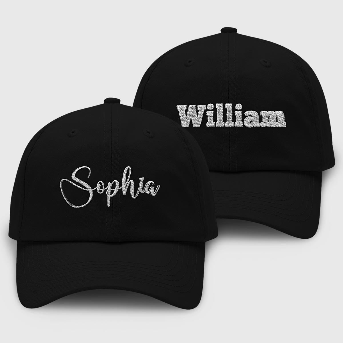 Custom Name - Personalized Couple Embroidered Classic Cap