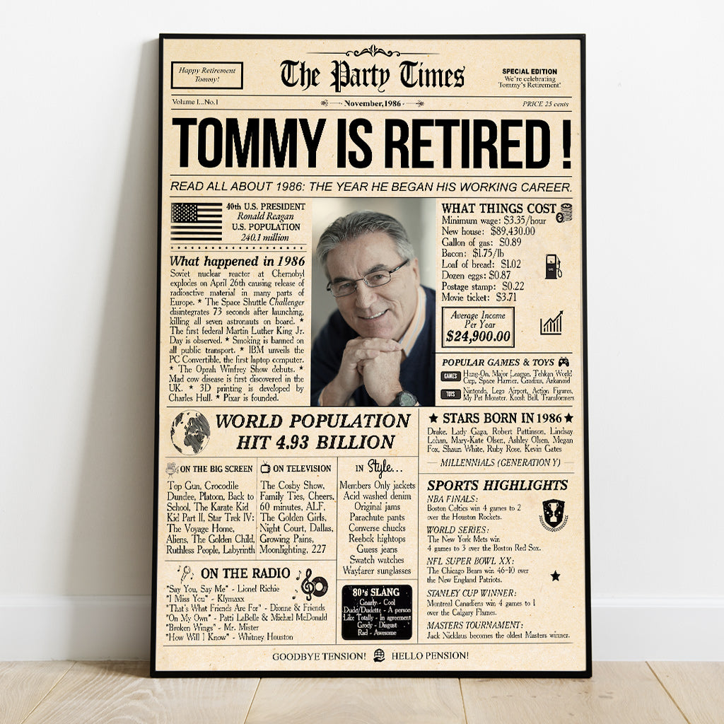 He Is Retired - Personalized Retired Canvas And Poster