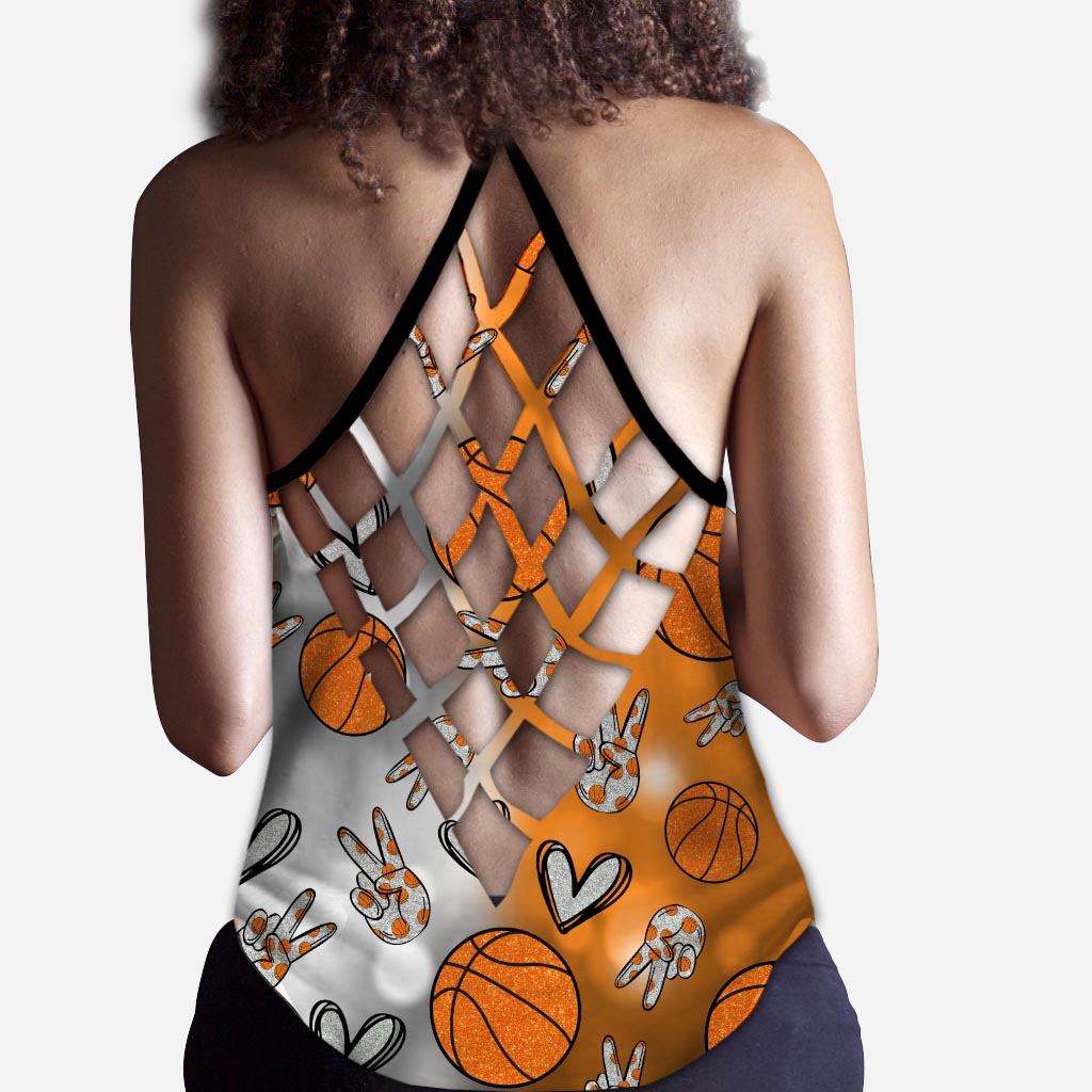 Cool Basketball Mom - Personalized Basketball Cross Tank Top