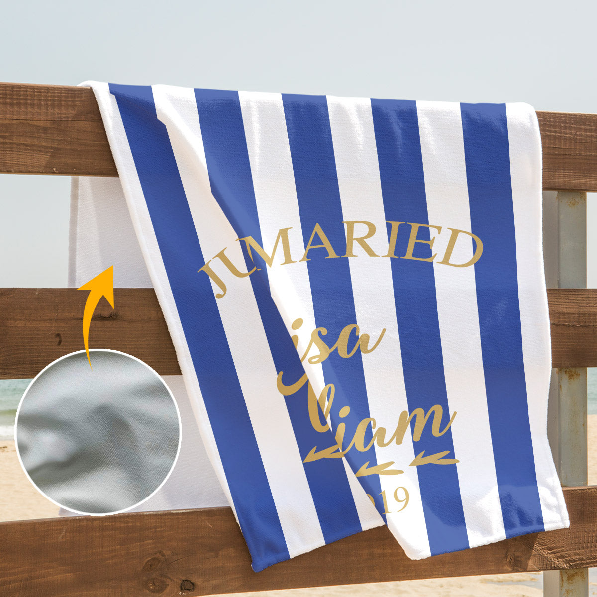 Wedding Towel - Personalized Couple Beach Towel