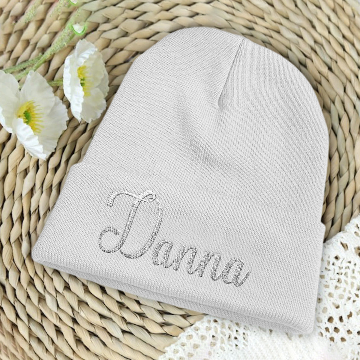 Custom Name - Personalized Daughter Embroidered Beanie