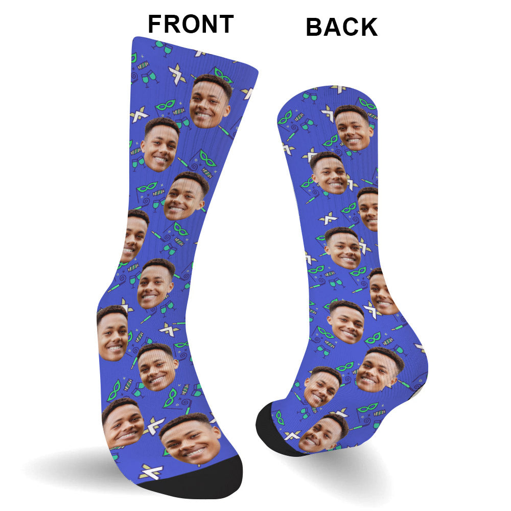 Custom Face Party Pattern - Personalized Son Socks