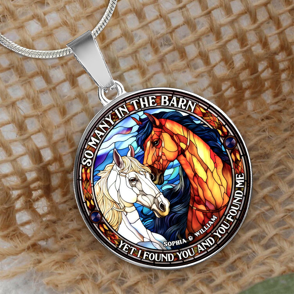 So Many In The Barn - Horse gift for husband, wife, boyfriend, girlfriend - Personalized Round Pendant Necklace