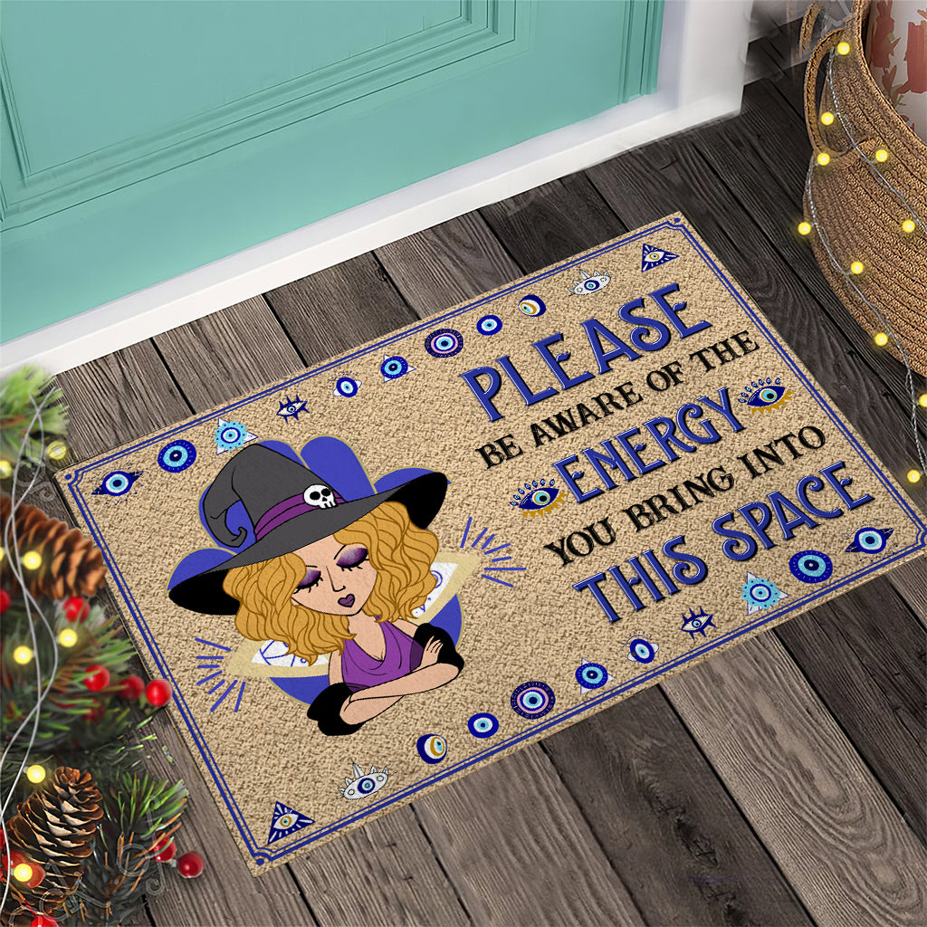 Discover Please Be Aware - Personalized Witch Doormat