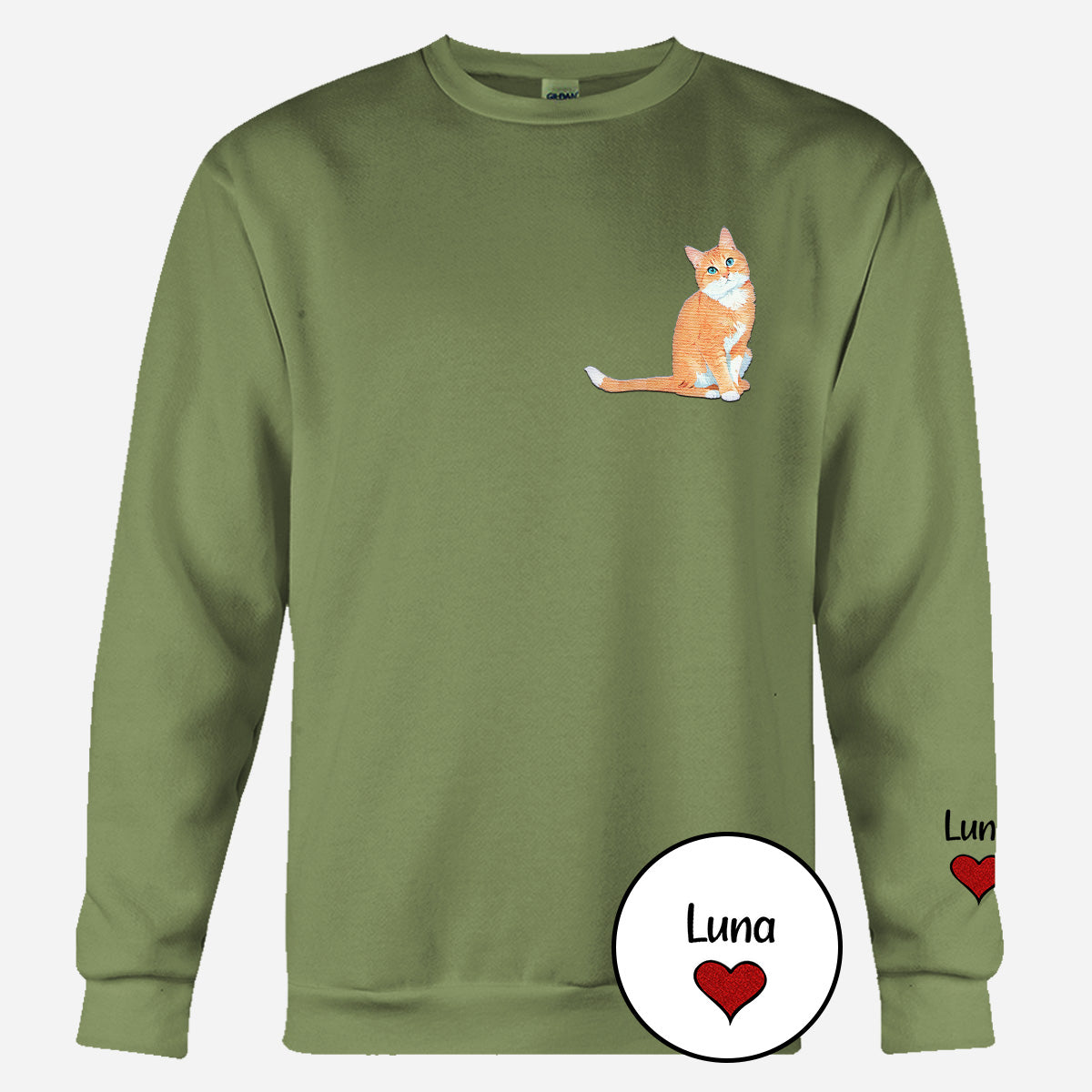 Custom 2D Photo - Personalized Cat Embroidered Sweater