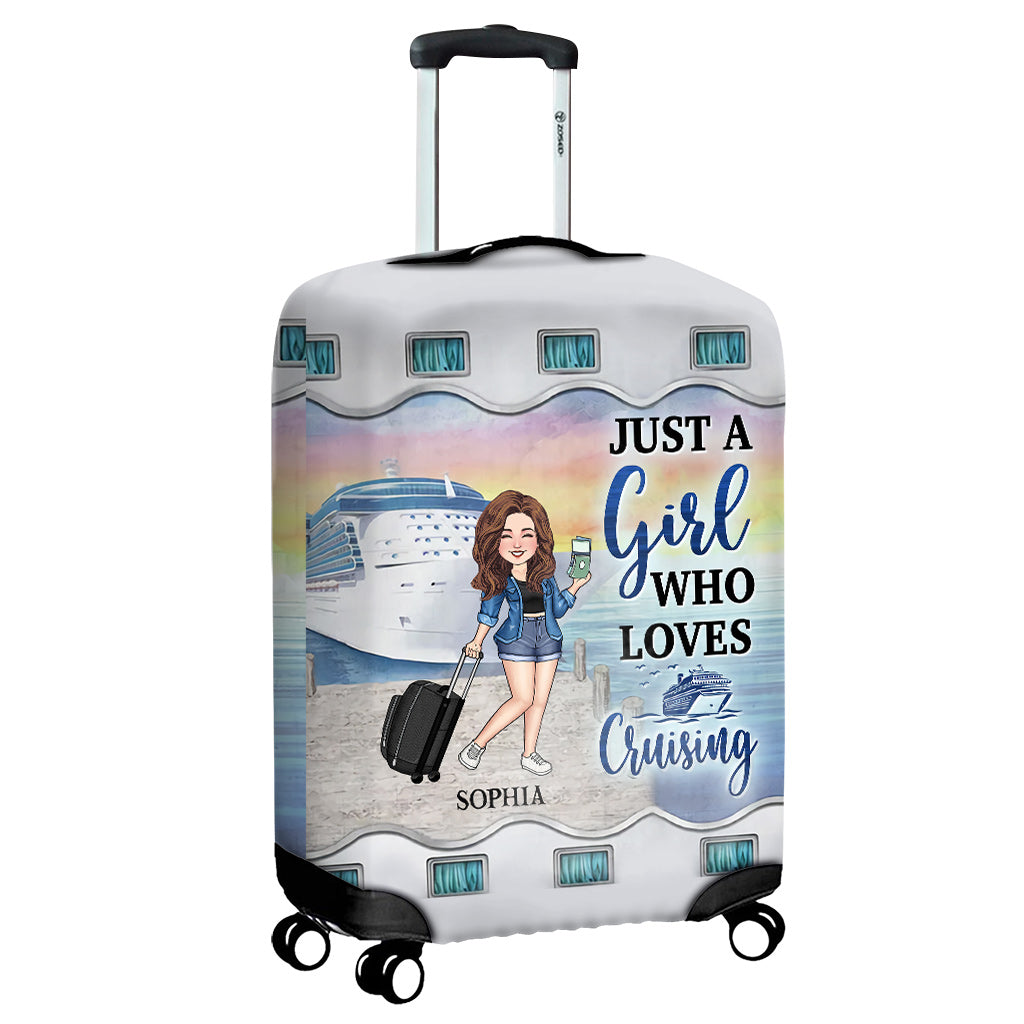 Just A Girl Who Loves Traveling - Personalized Travelling Luggage Cover