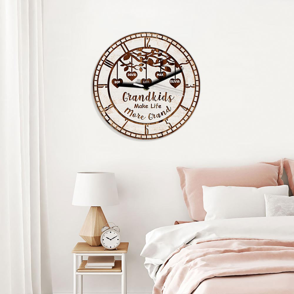 Grandkids Make Life More Grand - Personalized Grandma Wall Clock