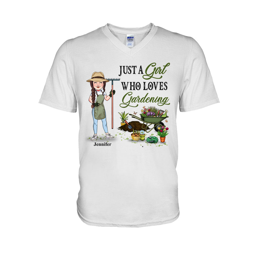 Just A Girl Who Loves Gardening - Personalized Gardening T-shirt & Hoodie