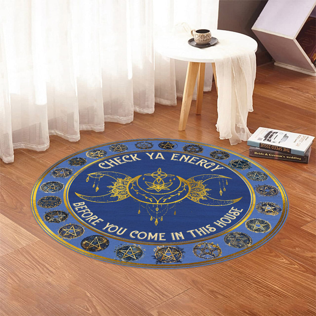 Check Your Energy - Witch Round Rug