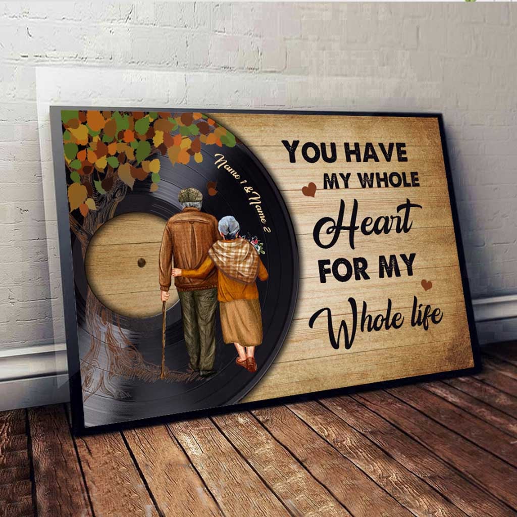 Disover You Have My Whole Heart Vinyl - Personalized Couple Poster