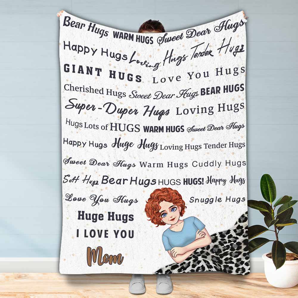 Bear Hugs Warm Hugs - Gift for mom, grandma, wife, daughter, granddaughter, girlfriend - Personalized Blanket