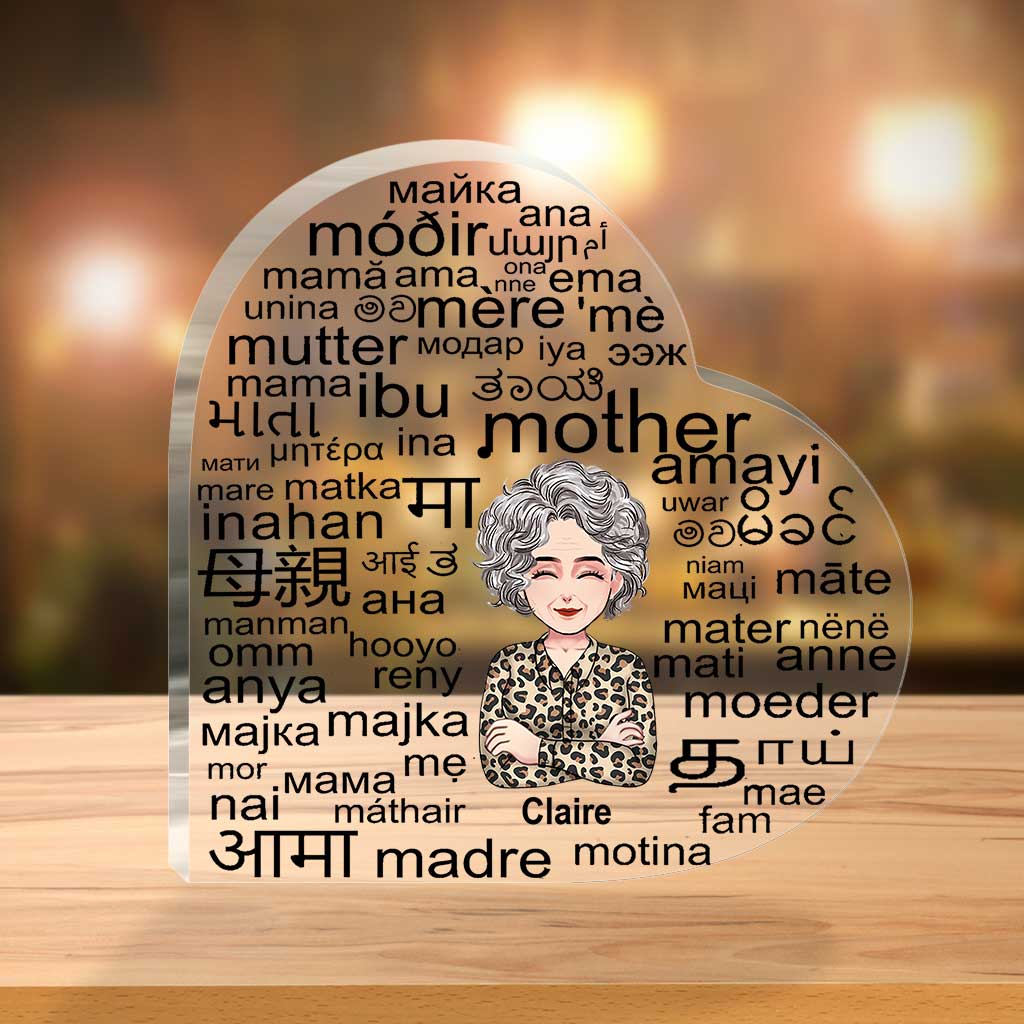 Discover Mother International Language - Personalized Mother's Day Mother Custom Shaped Acrylic Plaque
