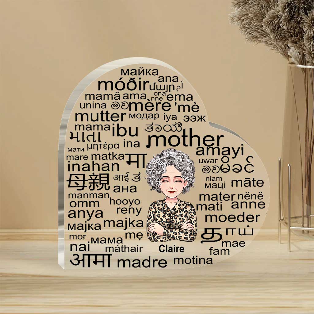 Mother International Language - Personalized Mother's Day Mother Custom Shaped Acrylic Plaque