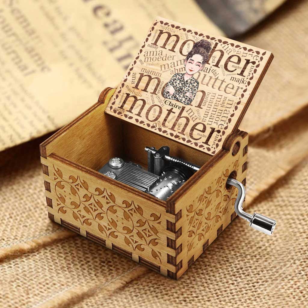 Mother International Language - Personalized Mother's Day Mother Hand Crank Music Box