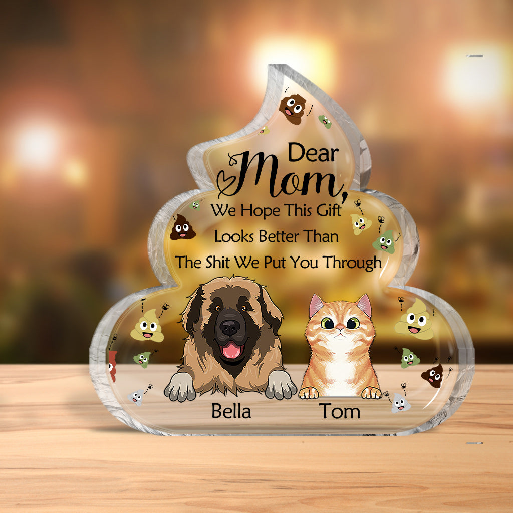 Cat Mom Cat Dad Funny Gift - Personalized Mother's Day Dog Custom Shaped Acrylic Plaque