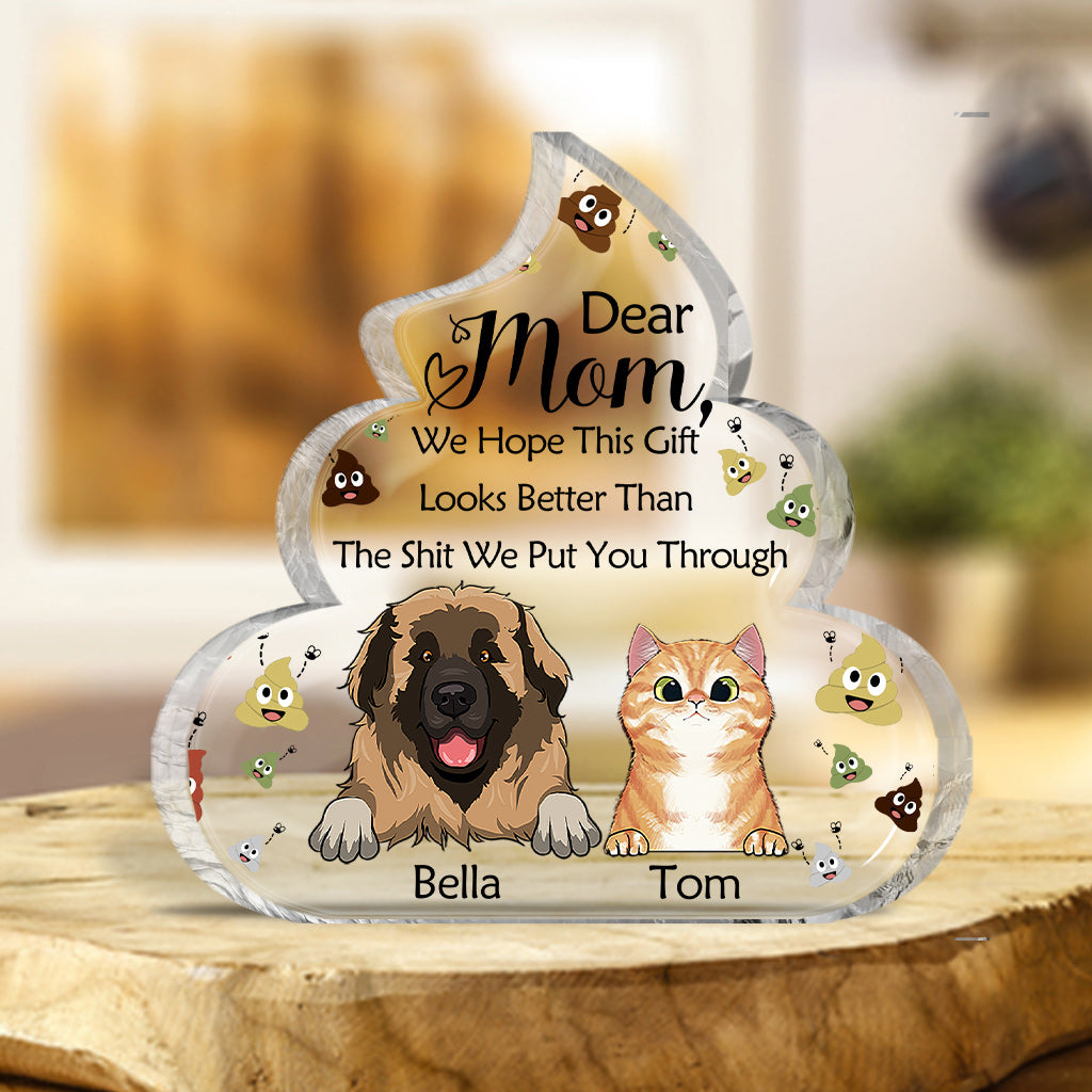 Cat Mom Cat Dad Funny Gift - Personalized Mother's Day Dog Custom Shaped Acrylic Plaque