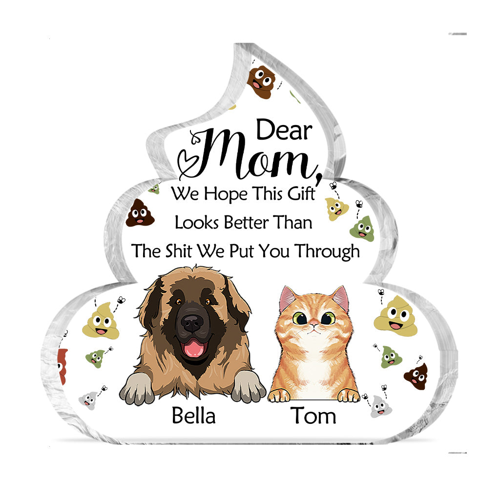 Cat Mom Cat Dad Funny Gift - Personalized Mother's Day Dog Custom Shaped Acrylic Plaque