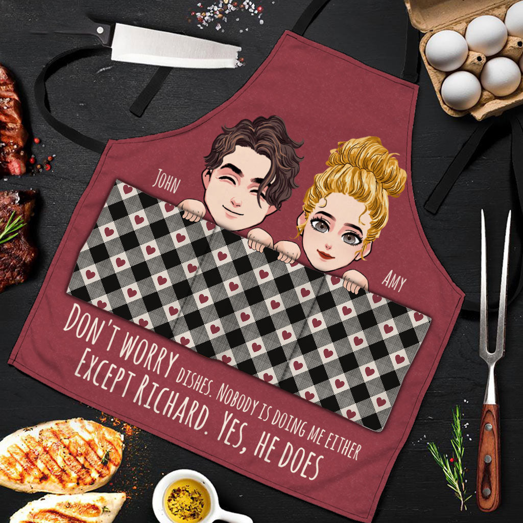 Don't Worry Dishes - Personalized Couple Couple Apron