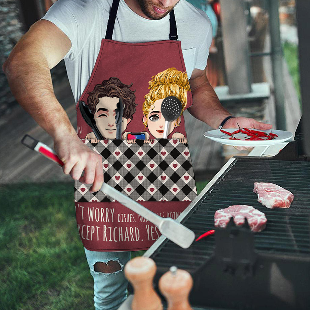 Don't Worry Dishes - Personalized Couple Couple Apron