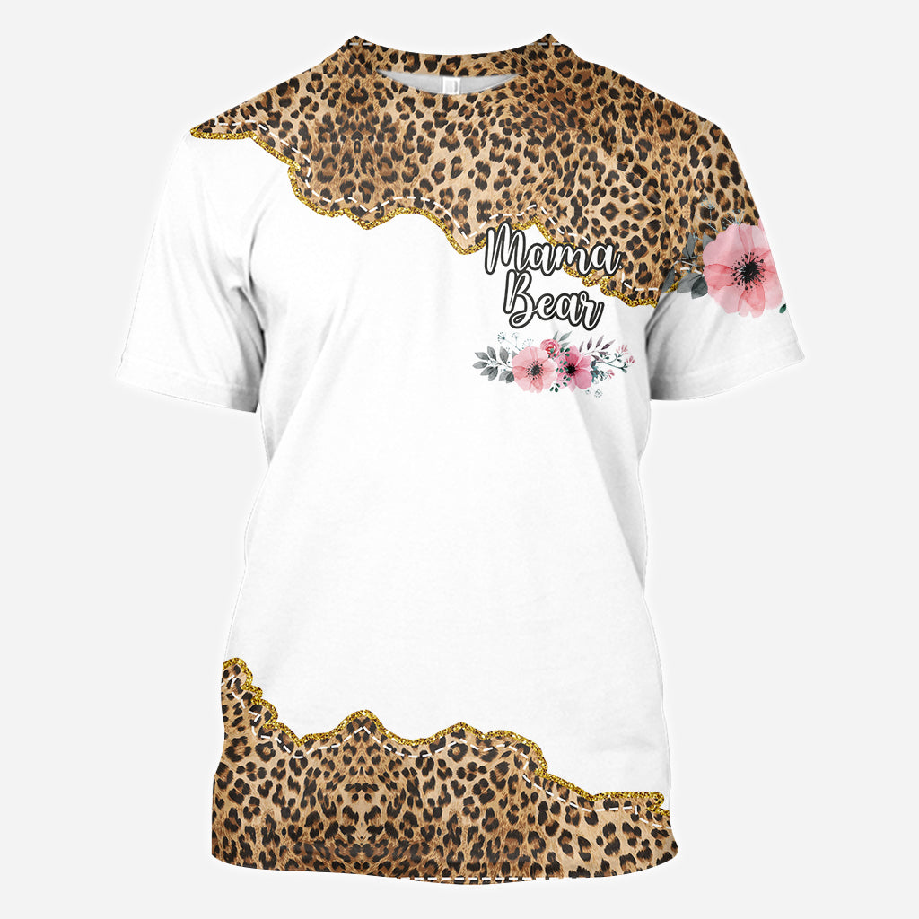 Personalized Mama Bear V-Neck T-Shirt