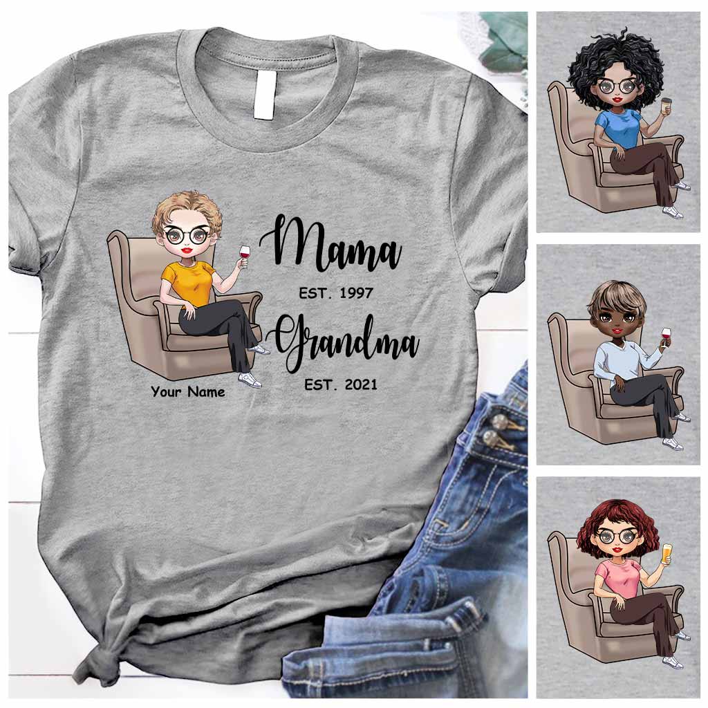 Mama Est Grandma Est - Personalized Mother's Day T-shirt and Hoodie