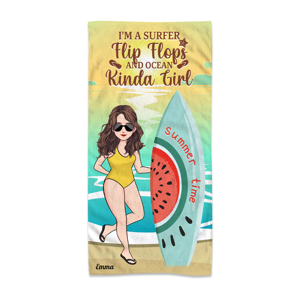 Kinda Girl - Personalized Surfing Beach Towel