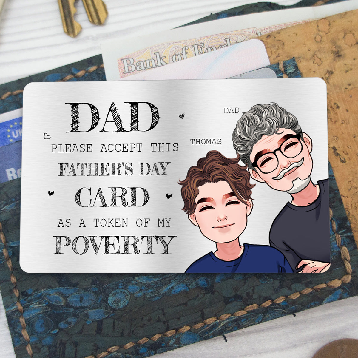 Please Accept This - Personalized Father Wallet Insert Card
