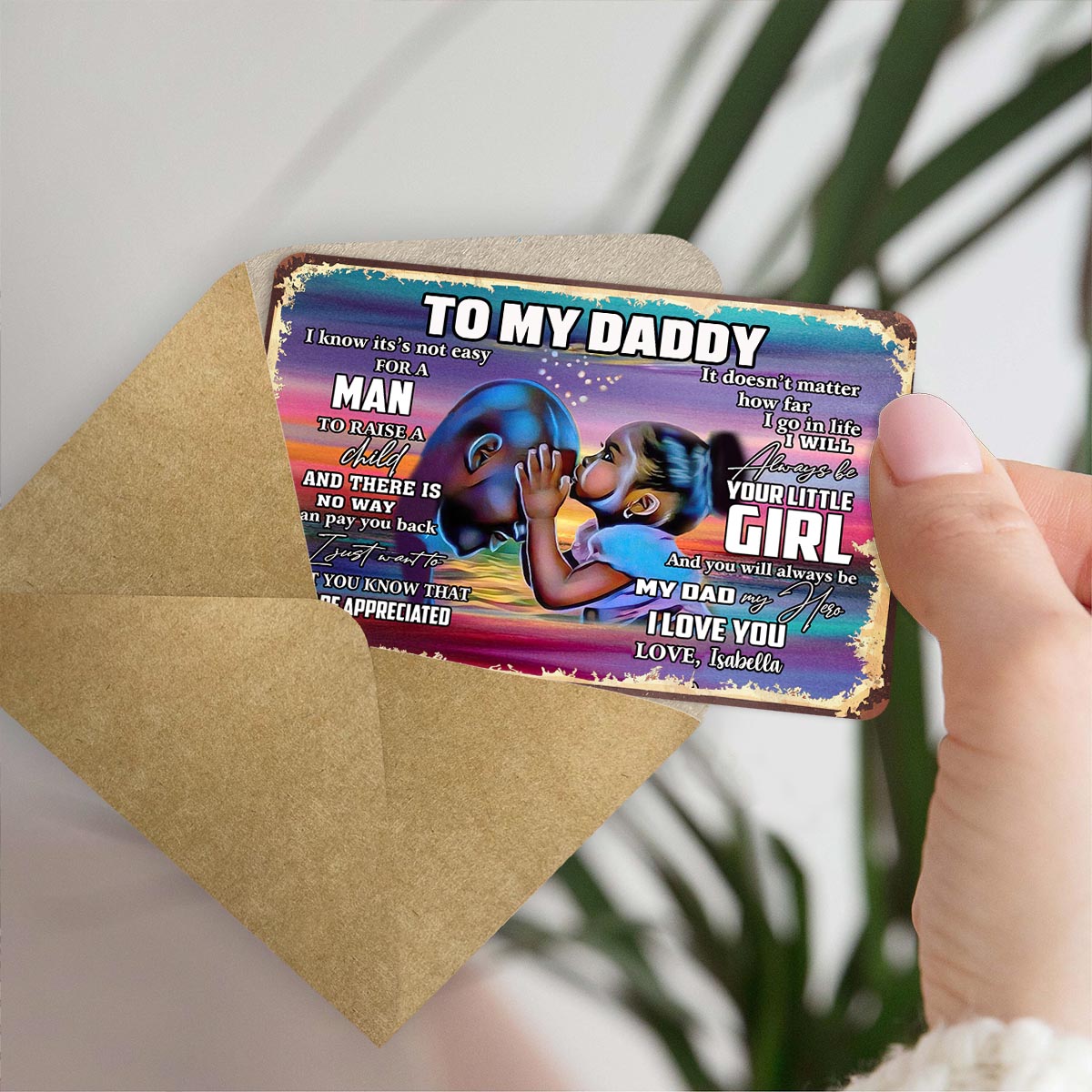 To My Daddy - Personalized African American Wallet Insert Card