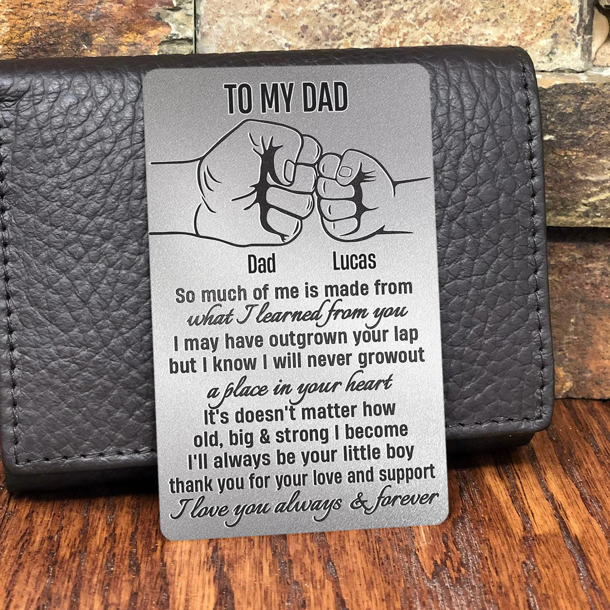 To My Dad - Personalized Father Wallet Insert Card