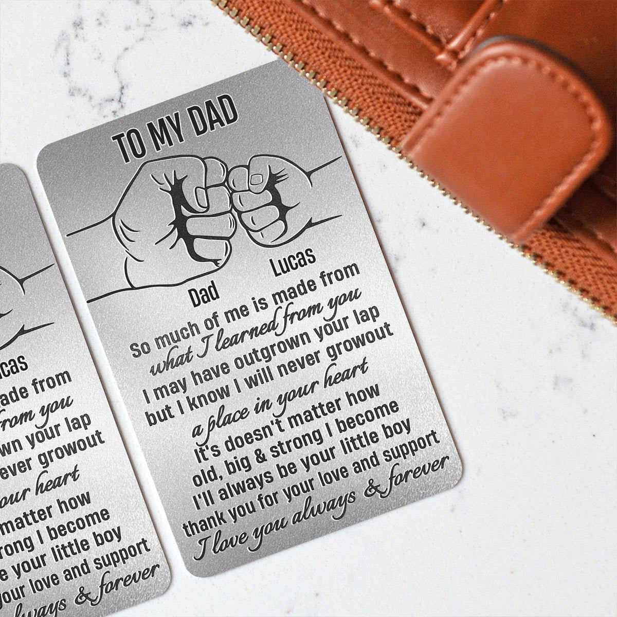 To My Dad - Personalized Father Wallet Insert Card