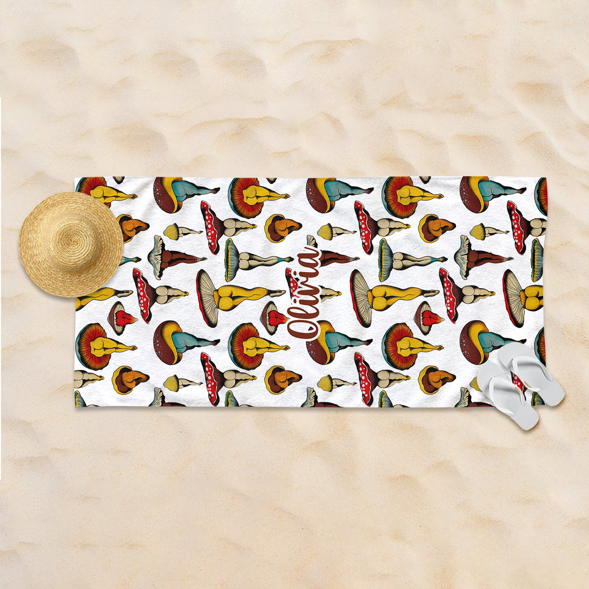Magic Dance - Personalized Mushroom Beach Towel