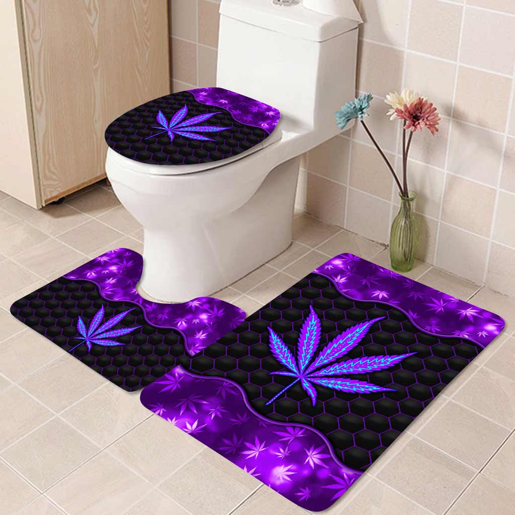 Magic Purple Leaf - Weed 3 Pieces Bathroom Mats Set