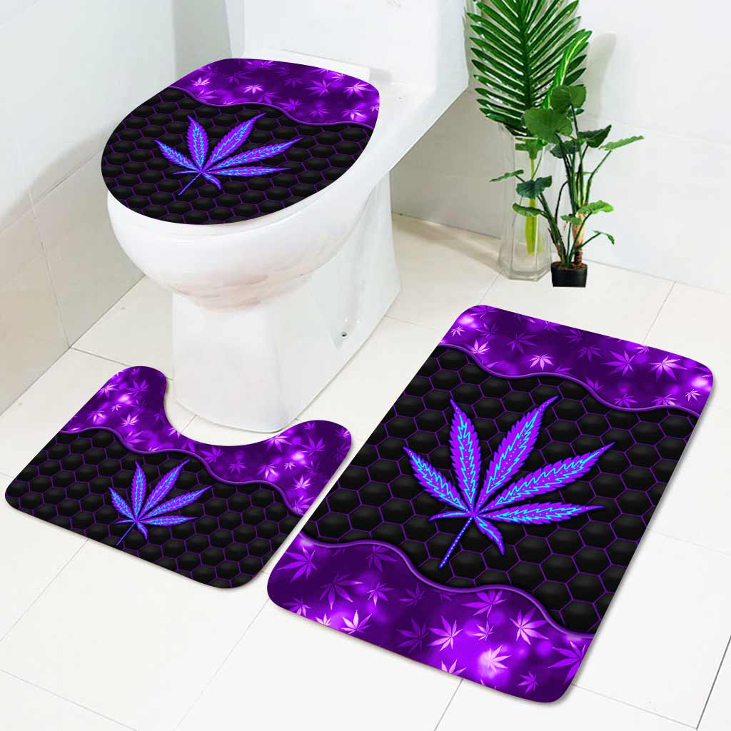 Magic Purple Leaf - Weed 3 Pieces Bathroom Mats Set