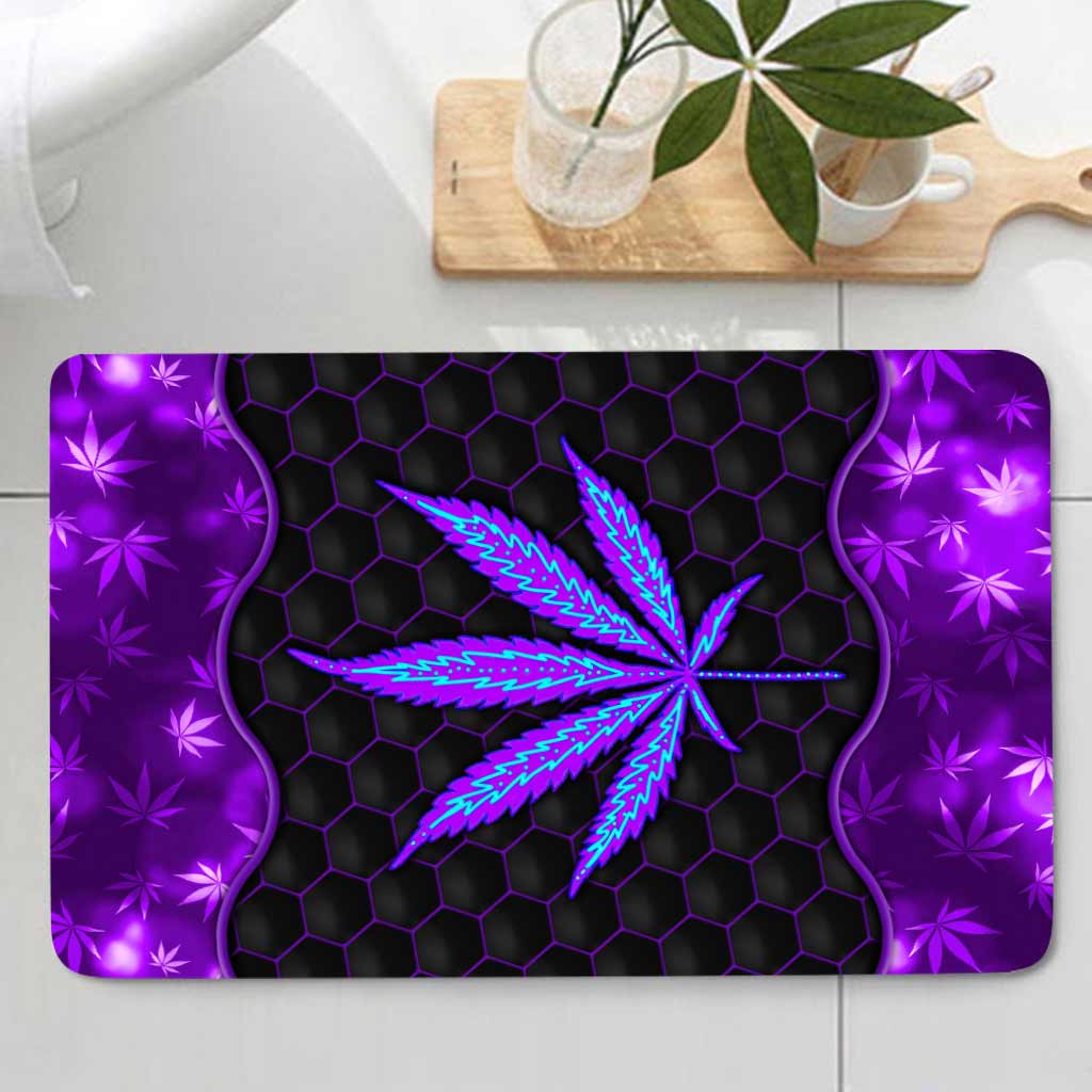 Magic Purple Leaf - Weed 3 Pieces Bathroom Mats Set