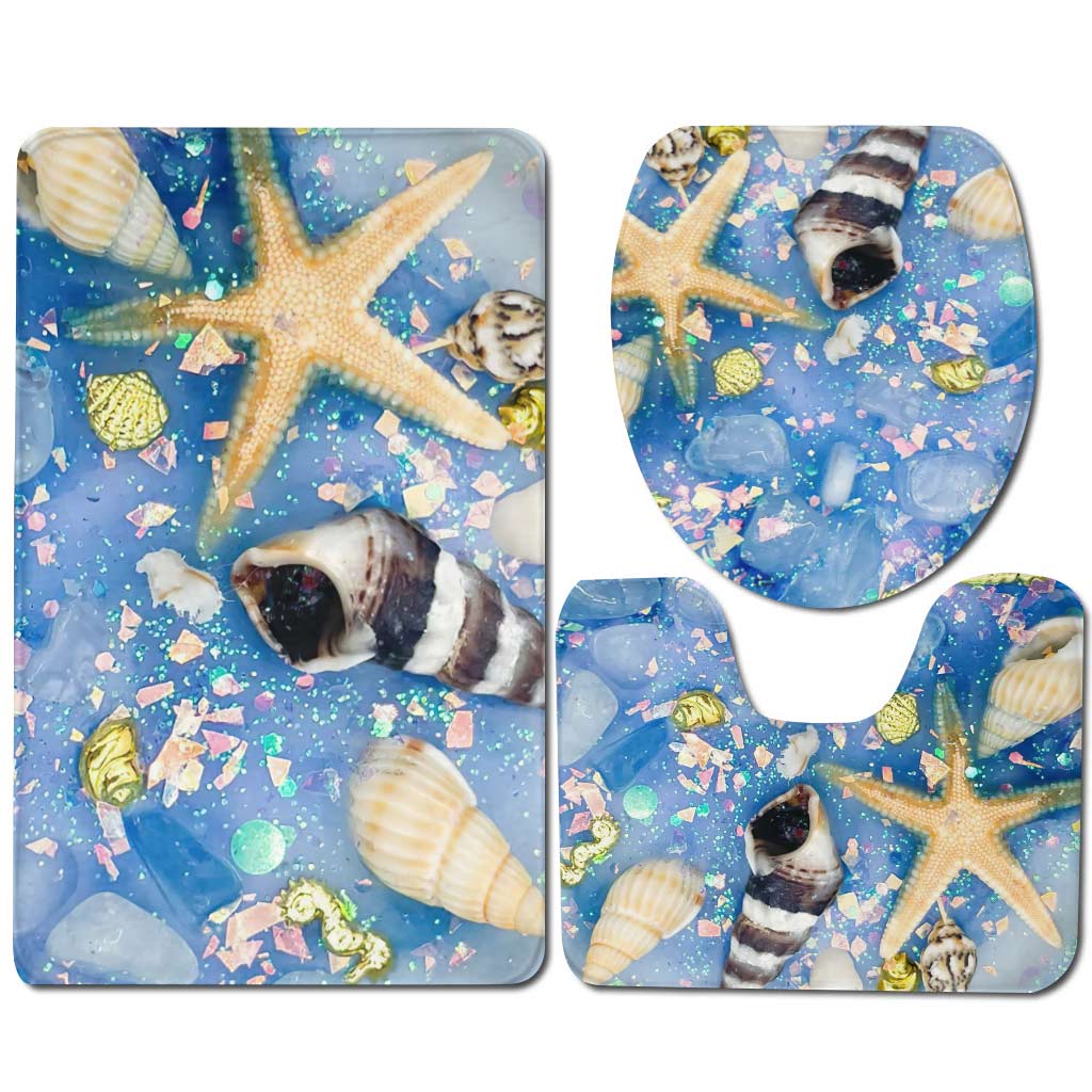 Beach Soul - Sea Lover 3 Pieces Bathroom Mats Set With 3D Pattern Print