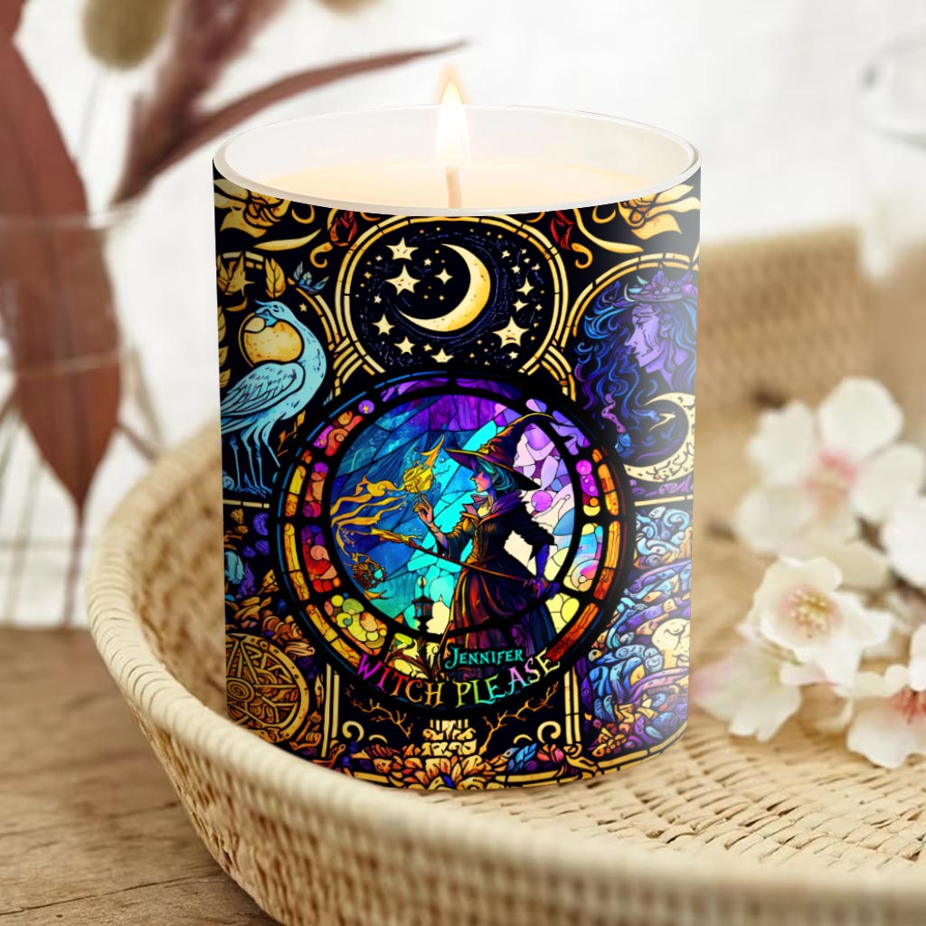 Witch Please - Personalized Witch Candle With Wooden Lid