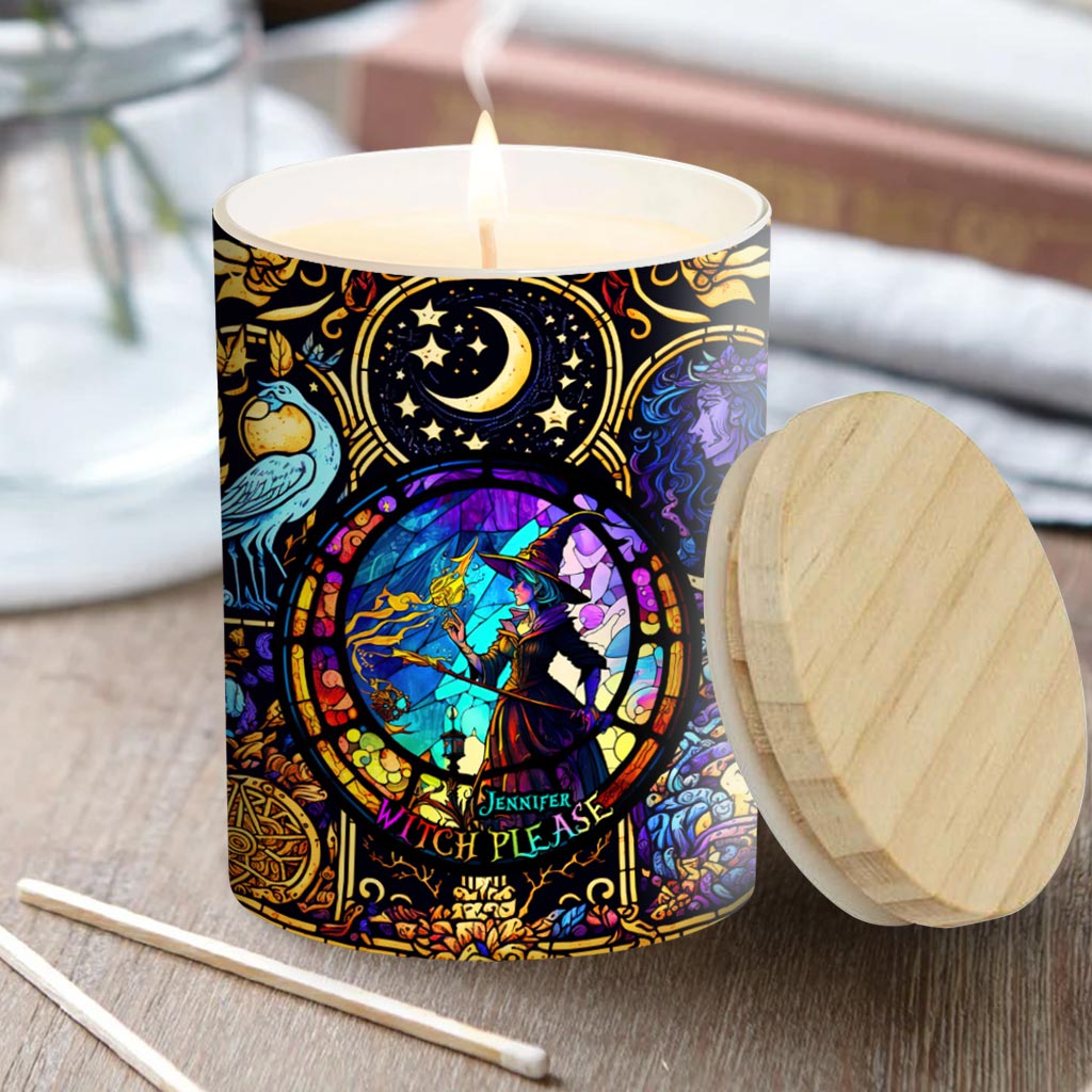 Witch Please - Personalized Witch Candle With Wooden Lid