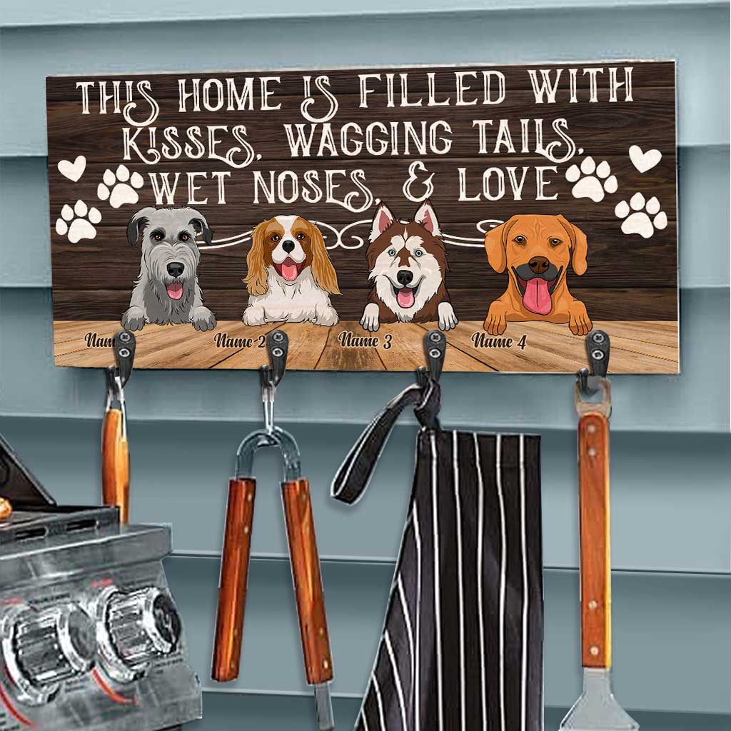 Wet Noses And Love - Personalized Dog Key Rack