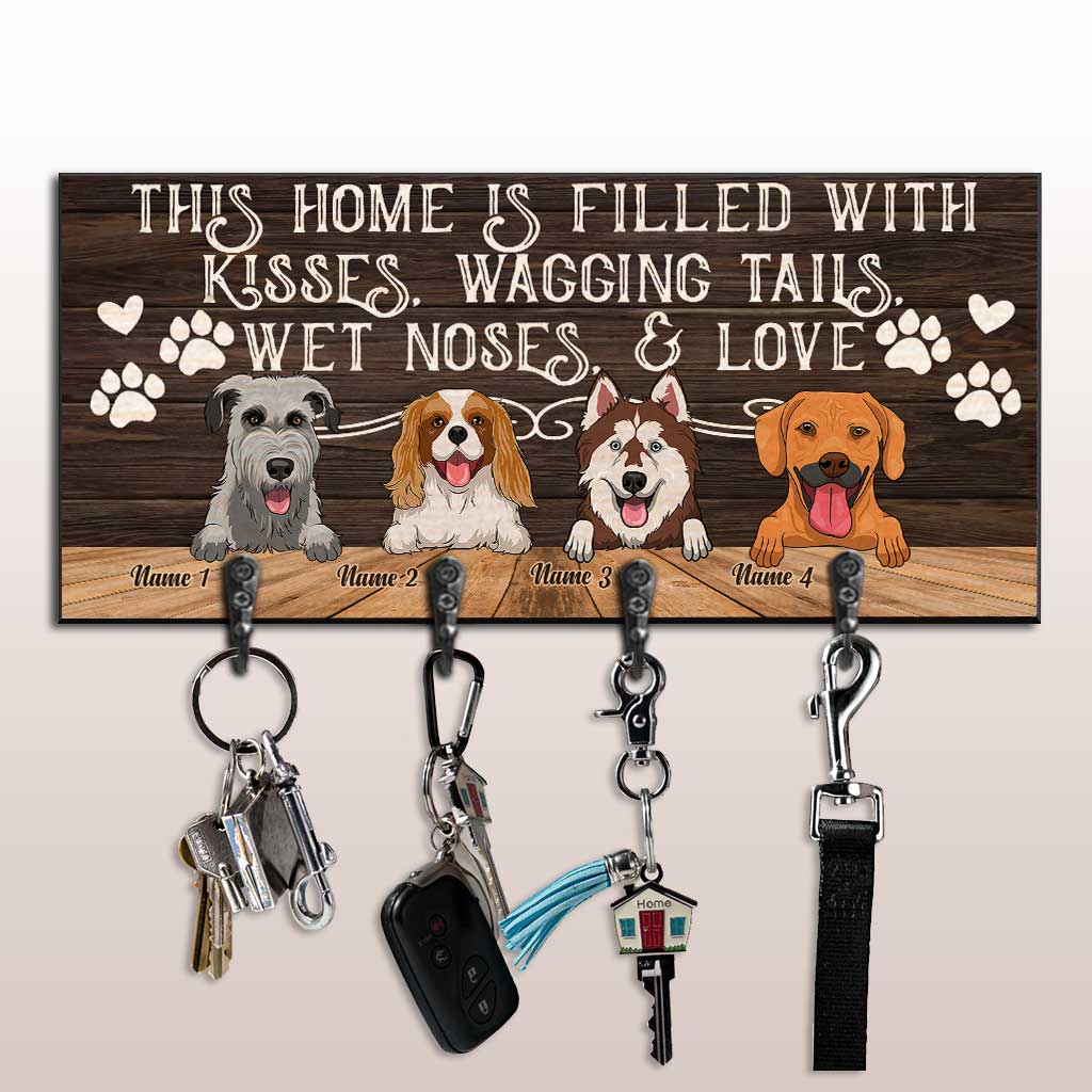 Wet Noses And Love - Personalized Dog Key Rack