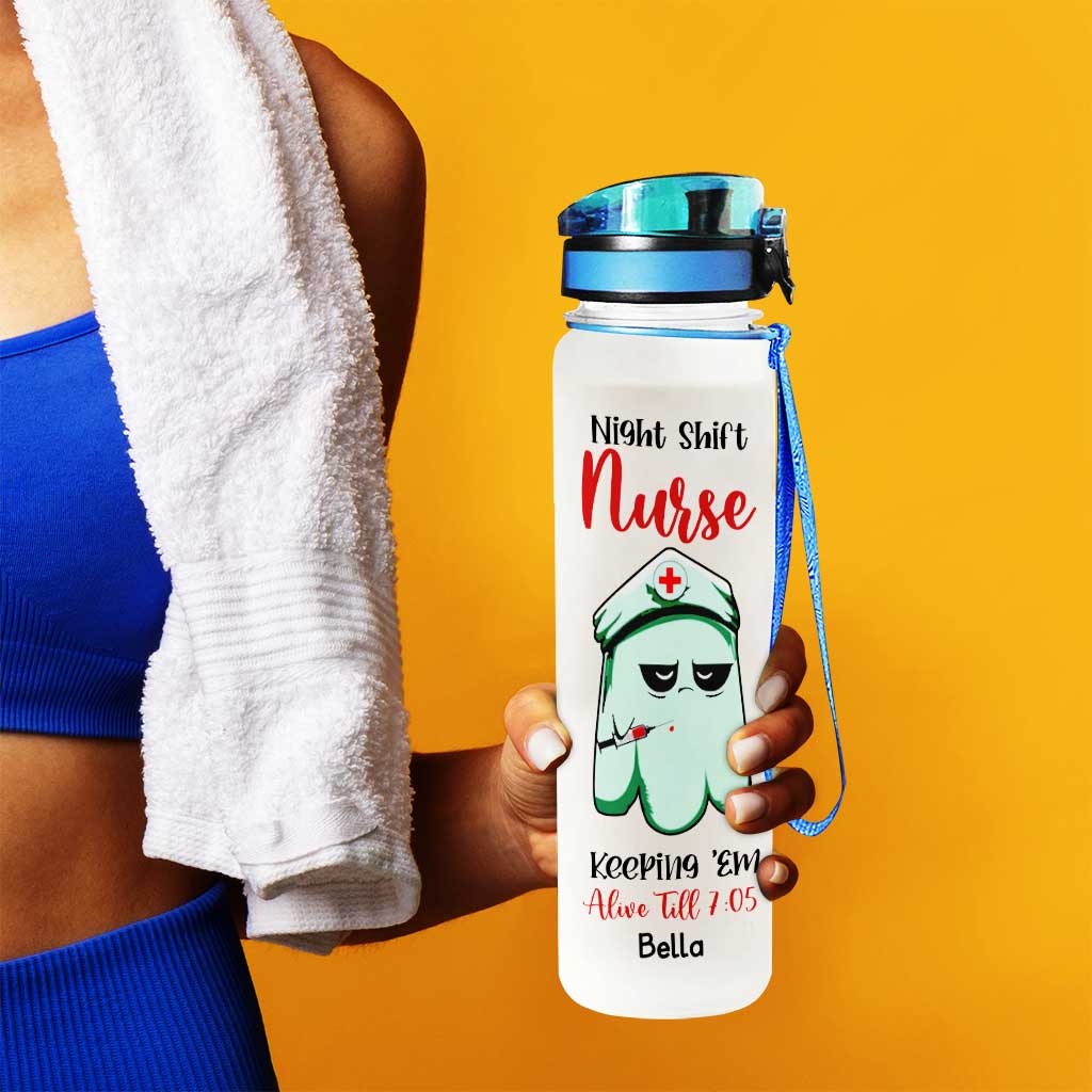 Night Shift Nurse - Personalized Water Tracker Bottle