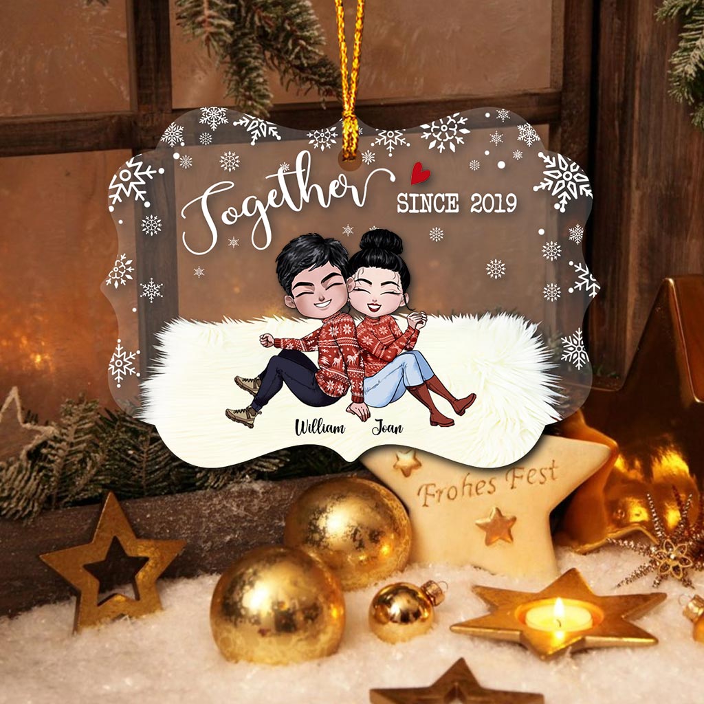 Together Since - Personalized Christmas Couple Transparent Ornament