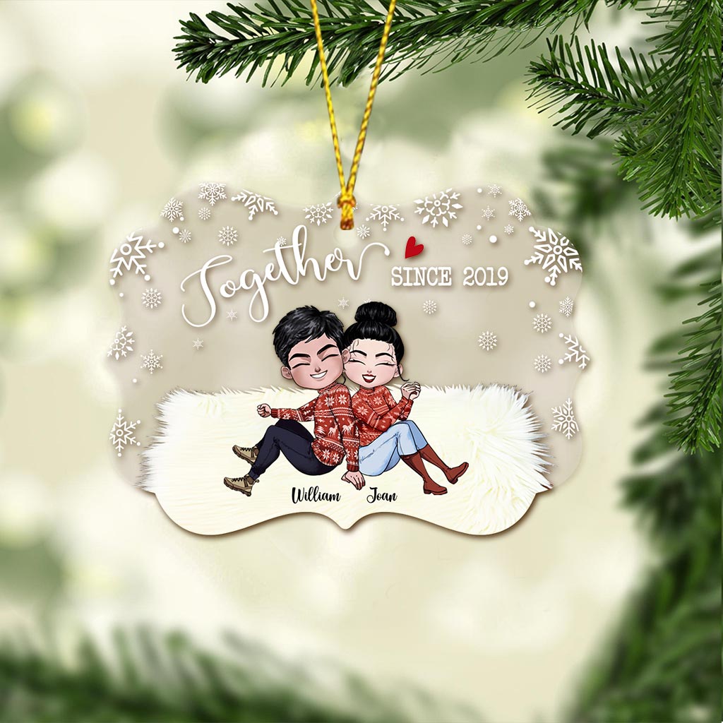 Together Since - Personalized Christmas Couple Transparent Ornament