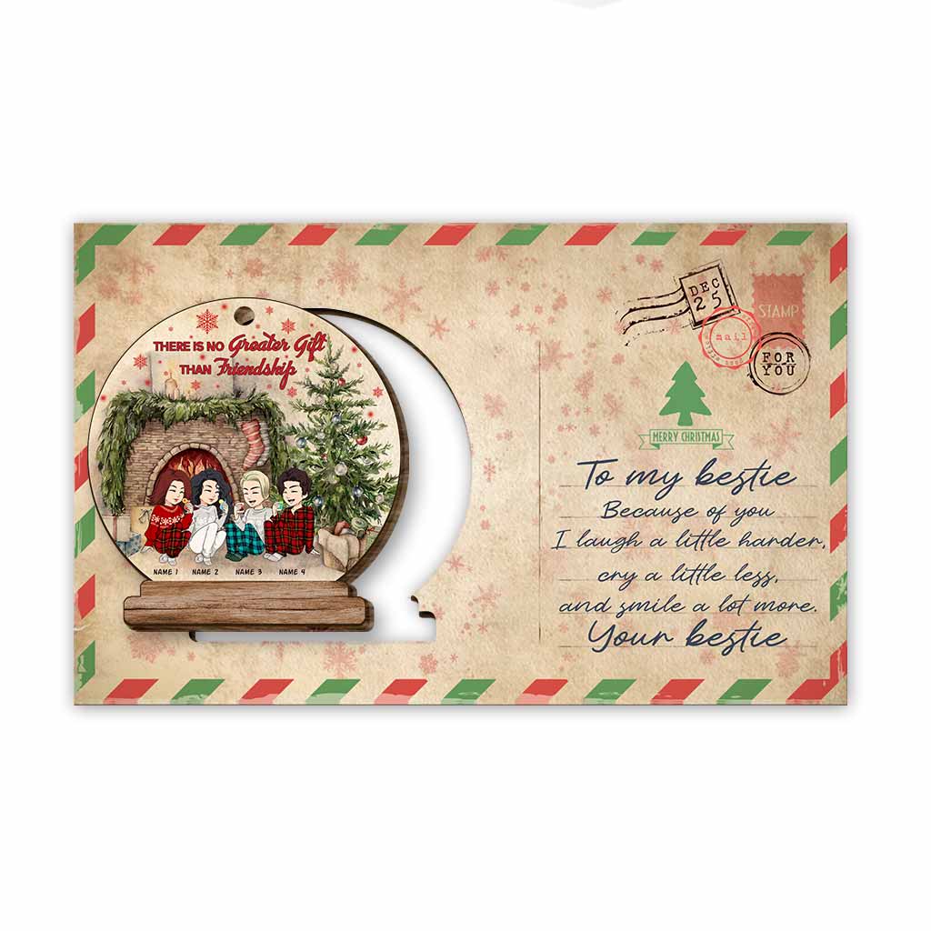 Besties Forever - Personalized Christmas Wooden Card Pop Out Ornament