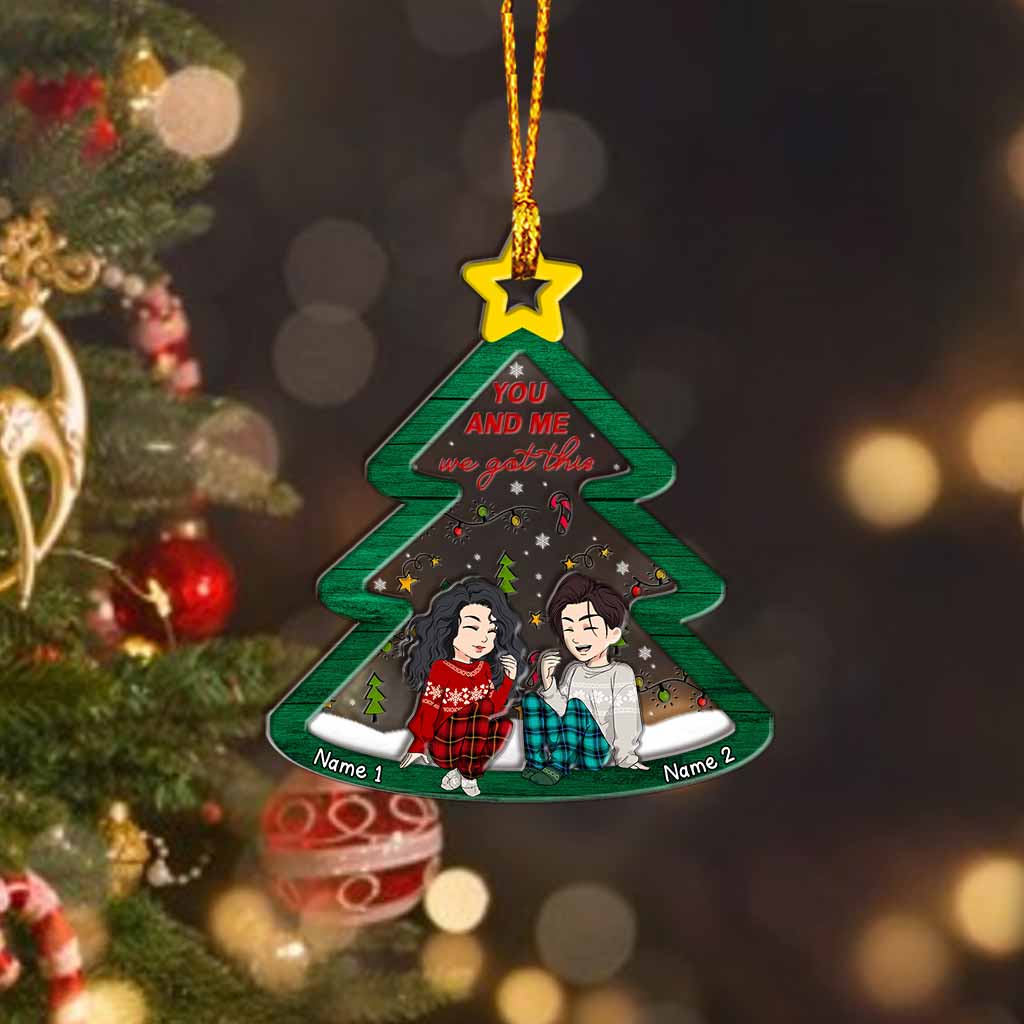 Tis The Season For Loving You - Personalized Christmas Couple Layers Mix Ornament