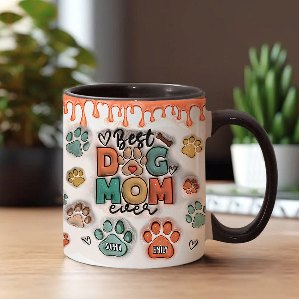 Best Dog Mom Ever - Personalized Dog Accent Mug