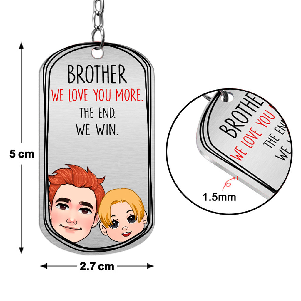 Disover Dad I Love You More - Gift for dad, grandma, grandpa, mom, uncle, aunt - Personalized Stainless Steel Keychain