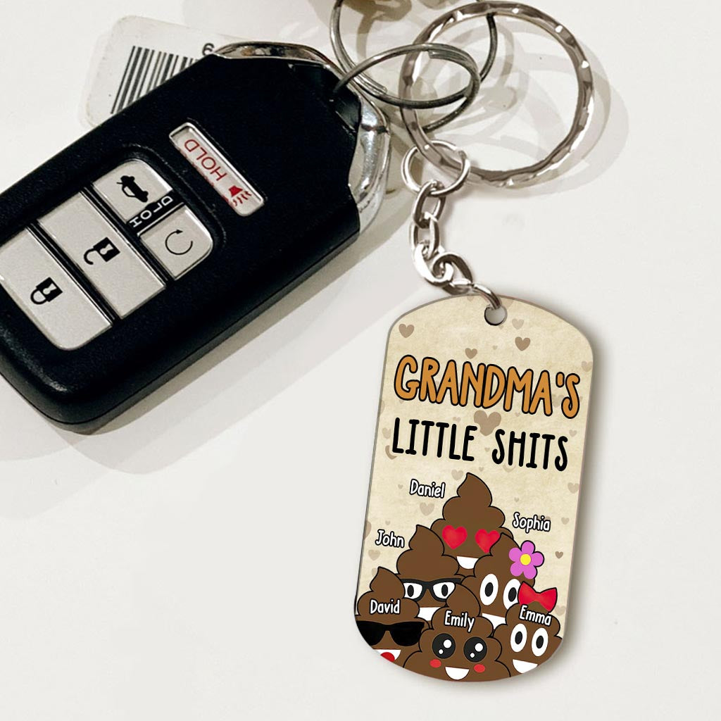 Disover Dad's Little Cuties - Gift for dad, grandma, grandpa, mom, uncle, aunt - Personalized Stainless Steel Keychain