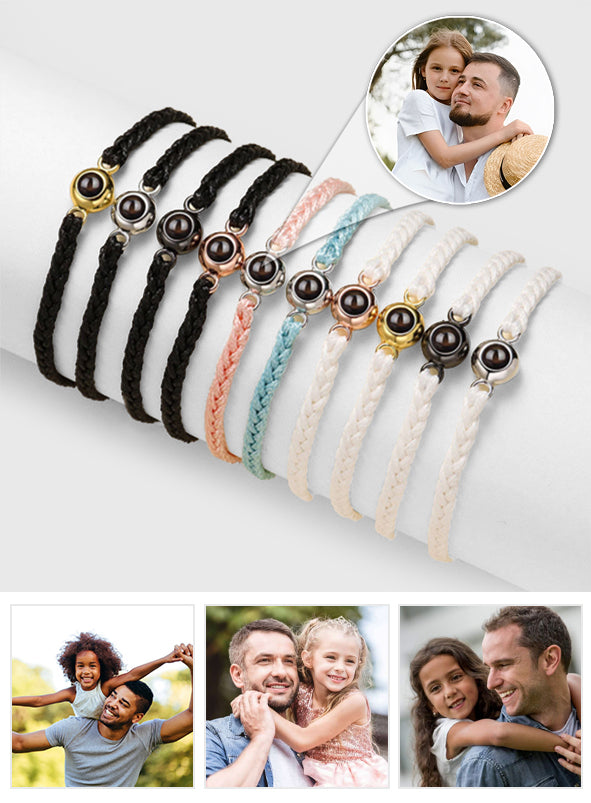 Photo Inserted Father Bracelet - Personalized Father Projection Bracelet